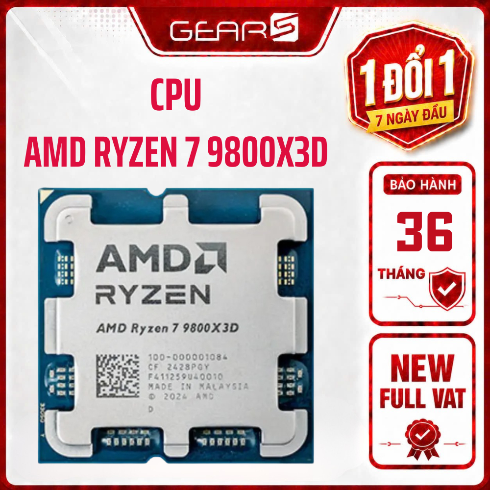[FULL VAT]Bộ vi xử lý AMD Ryzen 7 9800X3D Tray - Bảo Hành 36 Tháng
