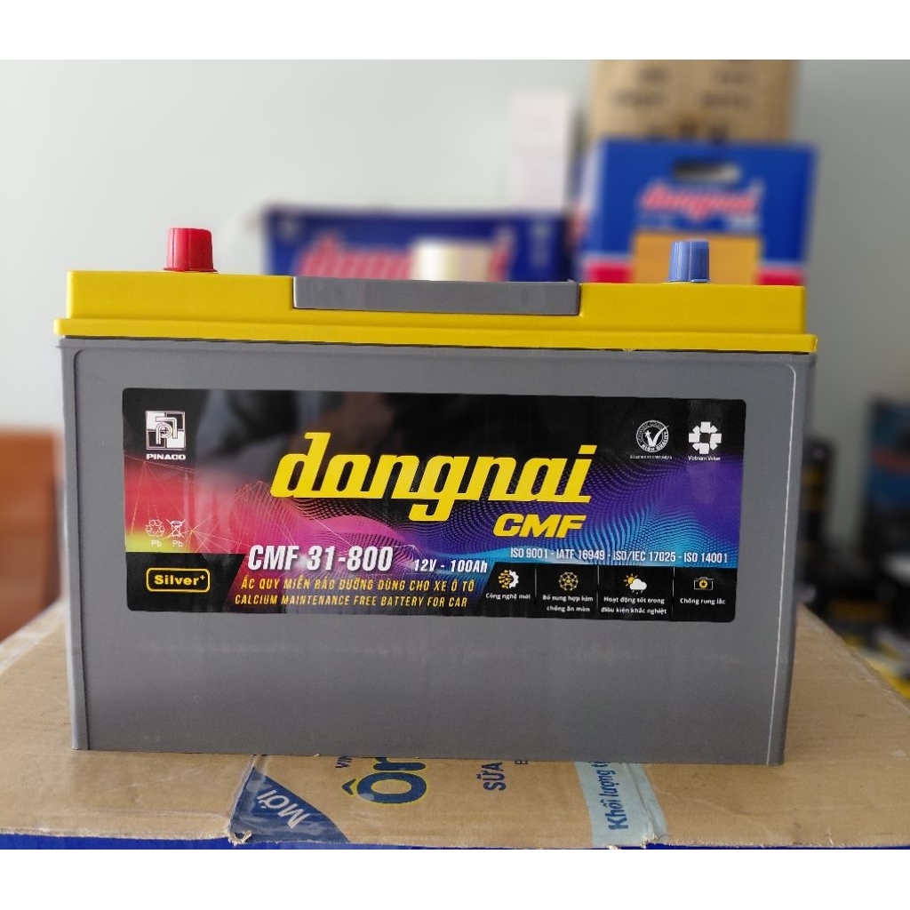 Ắc Quy Đồng Nai CMF 31800 12V 100Ah Miễn Bảo Dưỡng Chính Hãng Cho Xe Tải, Xe Khách, Máy Phát Điện