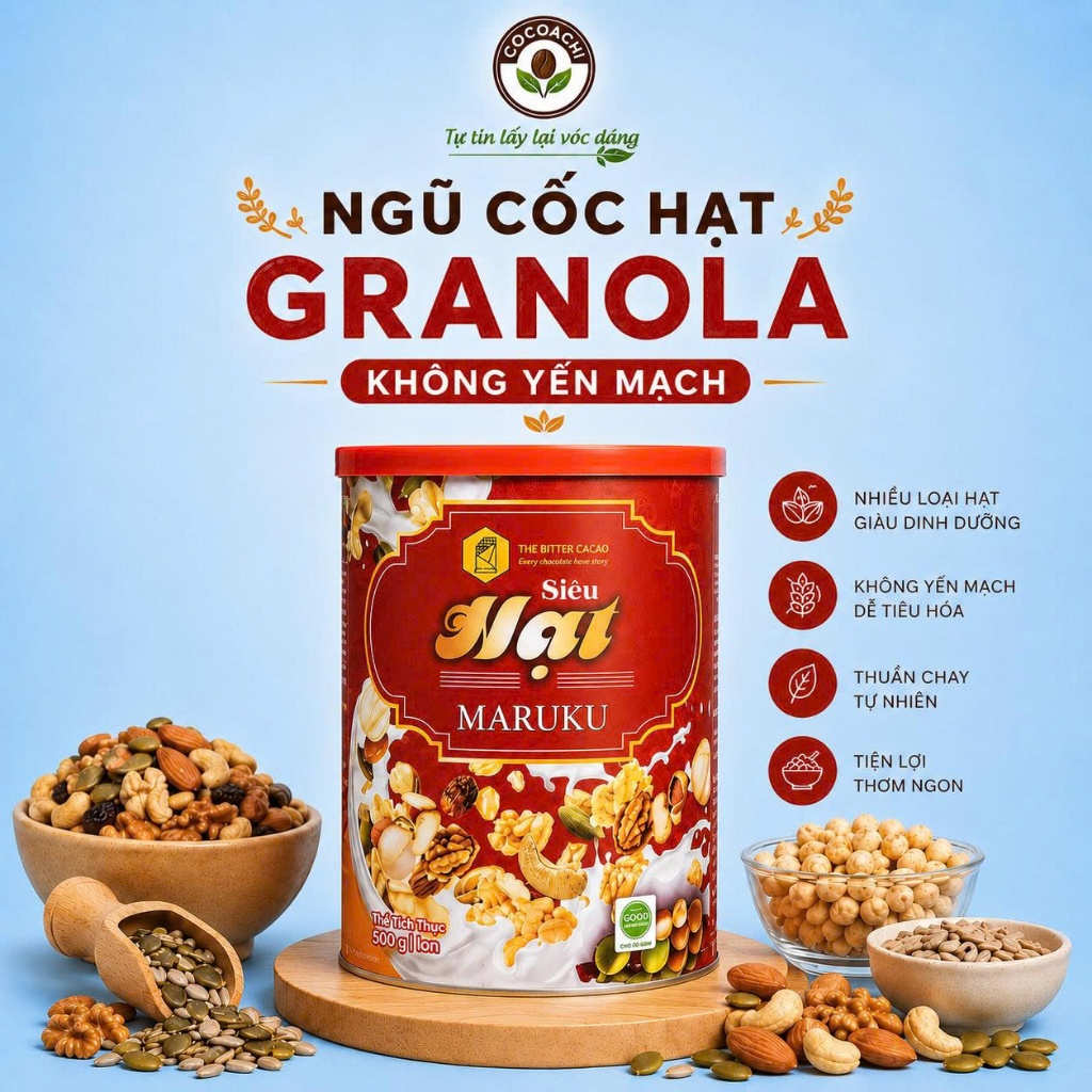 NGŨ CỐC HẠT GRANOLA KHÔNG YẾN MẠCH