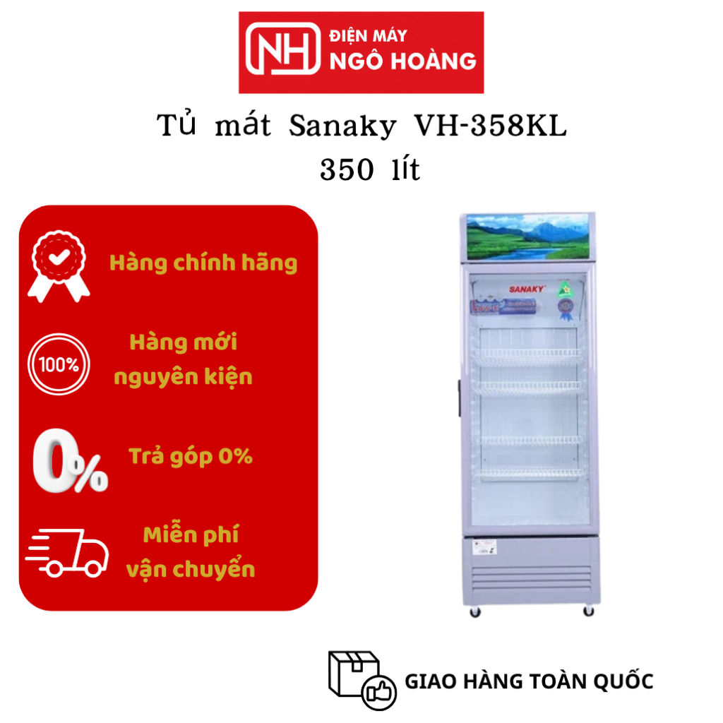 VH-358KL - Tủ Mát Sanaky VH-358KL 350 Lít 2 Cánh Kính Lùa Làm Lạnh Nhanh Trưng Bày Nước Giải Khát Ti