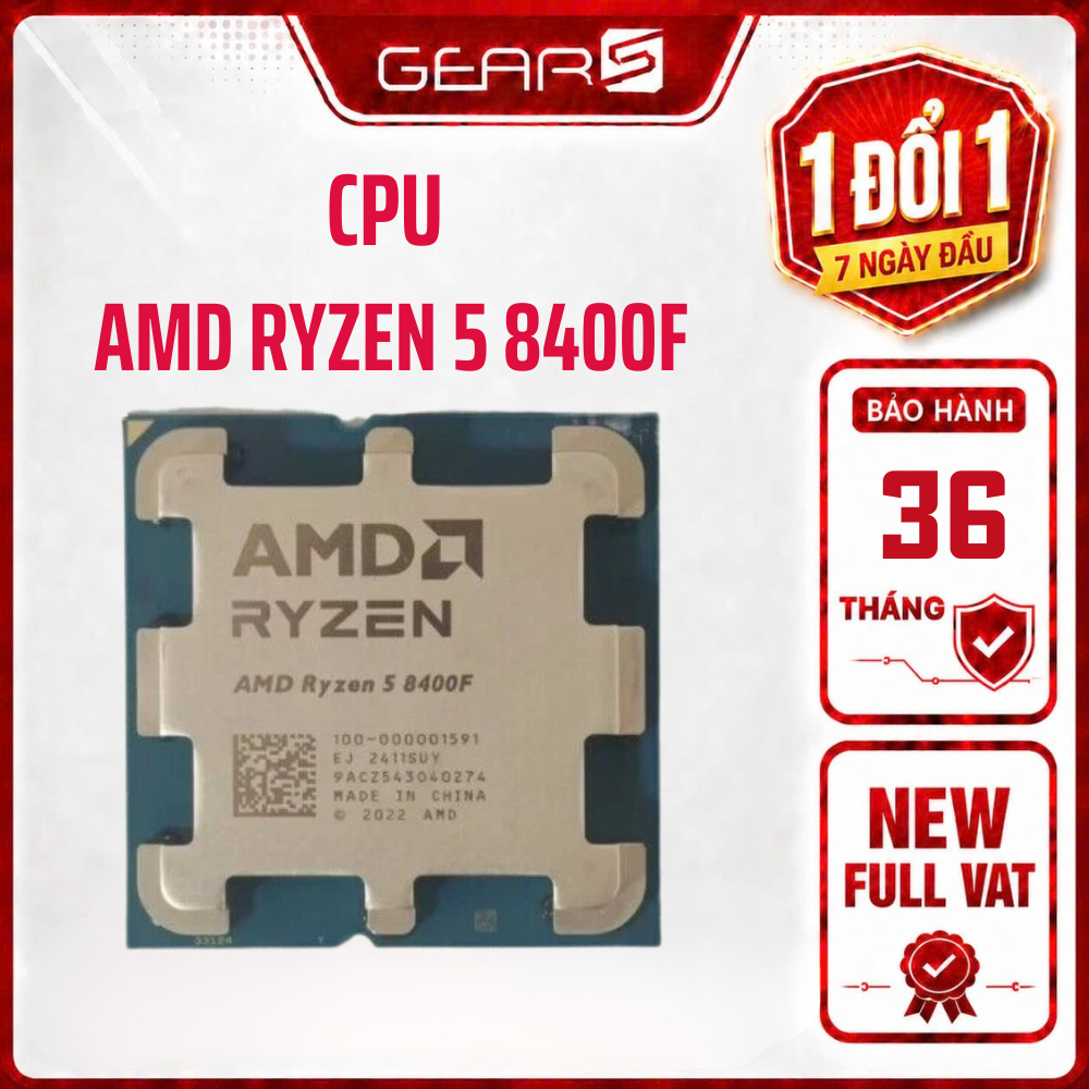 [FULL VAT]Bộ vi xử lý AMD Ryzen 5 8400F TRAY - Bảo Hành 36 Thàng