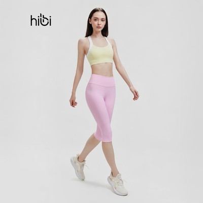 Bộ tập yoga nữ Hibi Sports gồm áo bra BA507 & quần lửng QL407 kèm mút, phù hợp yoga, gym, pilates