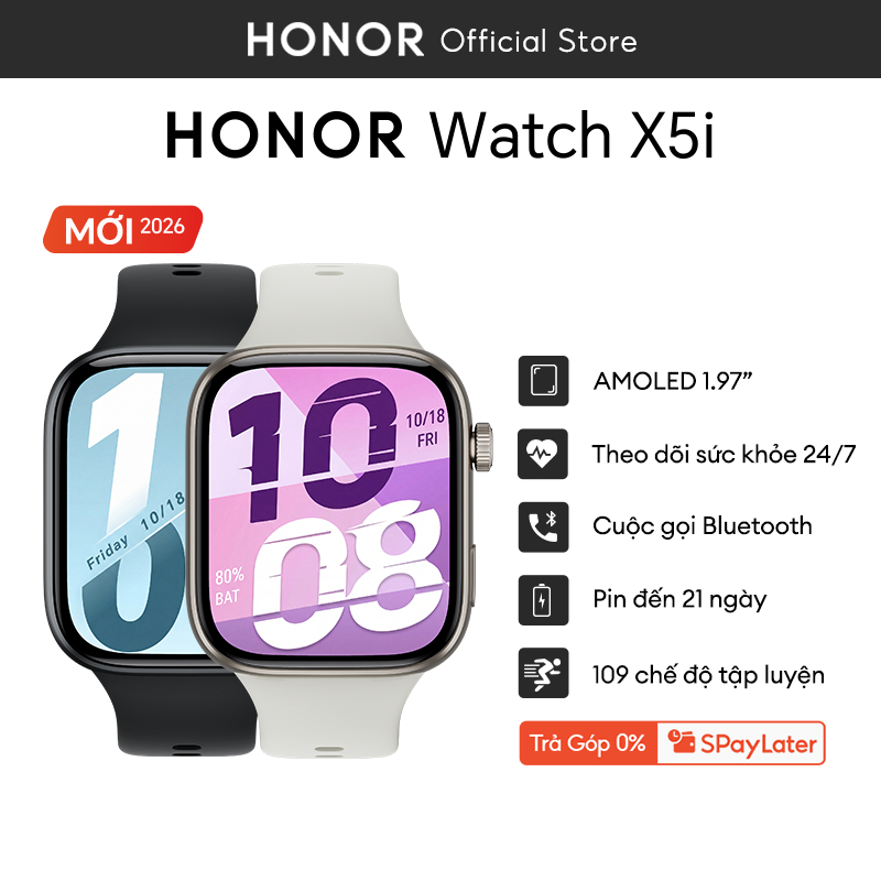 Đồng Hồ Thông Minh Honor Watch X5i | Màn Hình AMOLED 1.97" | Pin Lên Đến 21 Ngày | Bảo Hành 12 Tháng | BigBuy360 - bigbuy360.vn