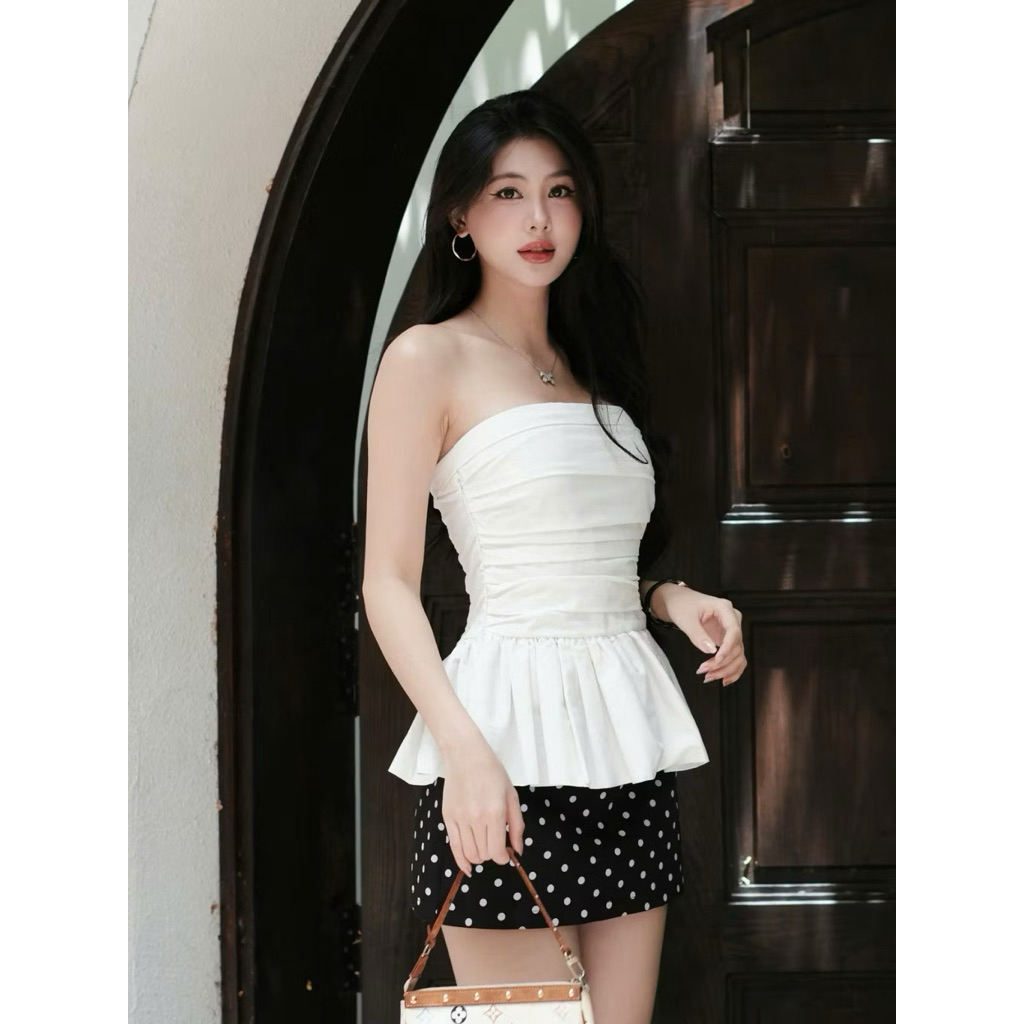 [Hàng chuẩn QC] Chân váy chấm bi dáng ngắn form chữ A có quần trong Polka Skirt - A6469 | BigBuy360 - bigbuy360.vn