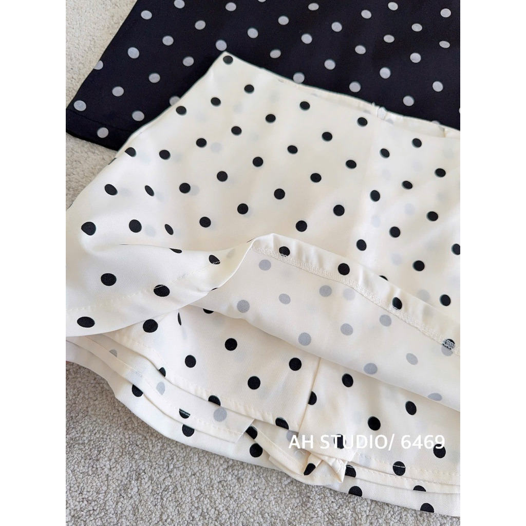 [Hàng chuẩn QC] Chân váy chấm bi dáng ngắn form chữ A có quần trong Polka Skirt - A6469 | BigBuy360 - bigbuy360.vn