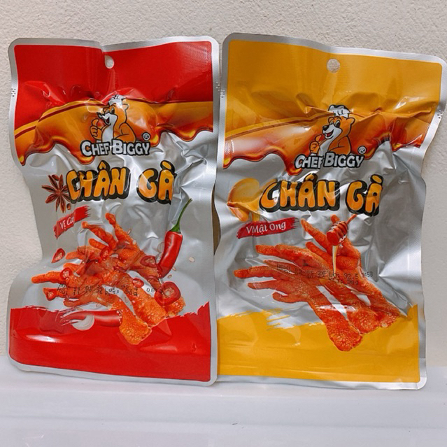 Combo chân gà X3 gói 3 chân Chefbiggy vị mật ong, vị cay gói 90g thơm ngon