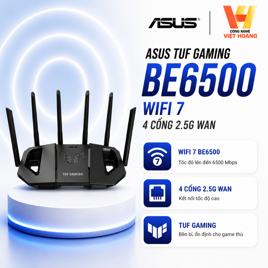 [ROUTER WIFI 7] Router Wifi 7-Wifi 6 Asus TUF Gaming, BE3600-BE6500-AX4200-AX6000, Cổng USB, Hỗ Trợ 