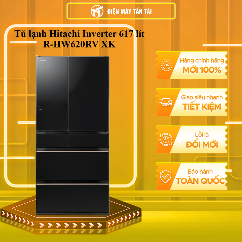 (HCM) - R-HW620RV(XK) - Tủ lạnh Hitachi Inverter 617 lít R-HW620RV XK