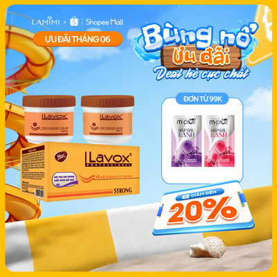 Bộ Kem Duỗi Tóc Lavox 150ml x2 - Duỗi Thẳng Tại Nhà, Thơm Dịu Nhẹ - Lamimi Chính Hãng (Hộp Cam)