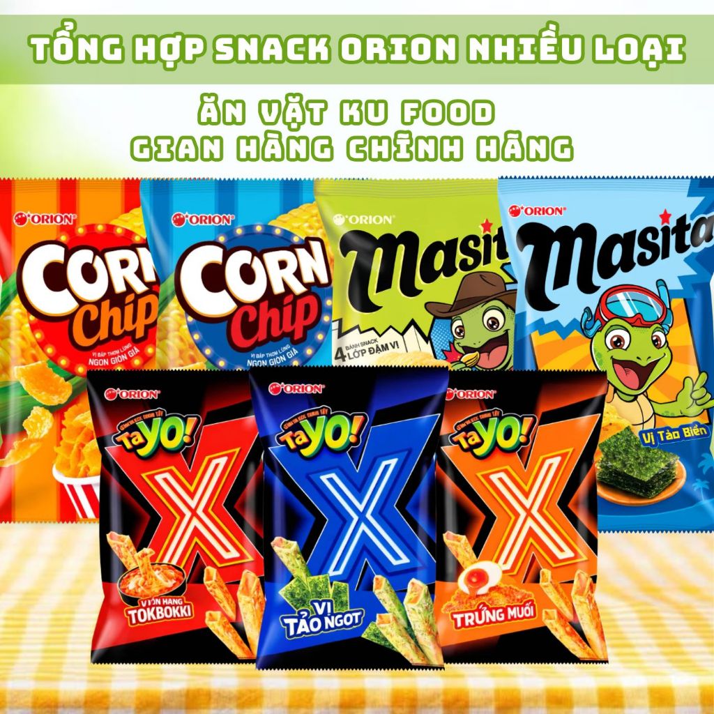 [LỐC 10 GÓI] TỔNG HỢP SNACK ORION ĐỦ CÁC LOẠI - SNACK MASITA - SNACK TOONIES - SNACK TAYO - SNACK CO
