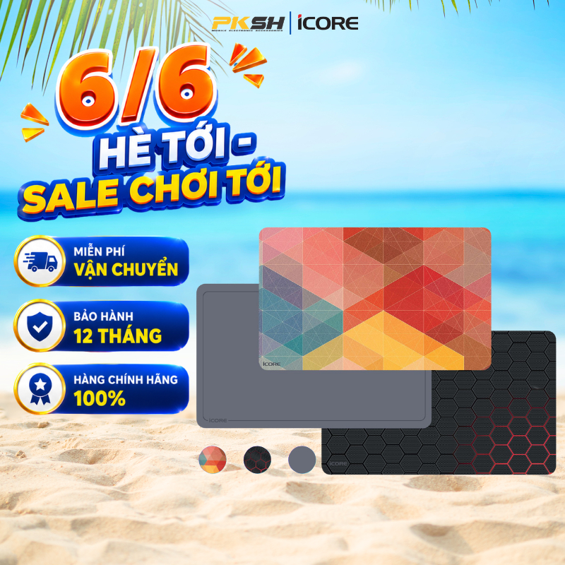Miếng lót bàn làm việc kiêm lót chuột iCore IMP680 - chất liệu cao su cao cấp - HÀNG CHÍNH HÃNG