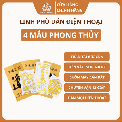 Bộ Miếng Dán Điện Thoại Tài Lộc May Mắn Phong Thủy/Siêu Đẹp - Phù Hợp Các Dòng Điện Thoại - Mộc Trầm Hương MTH
