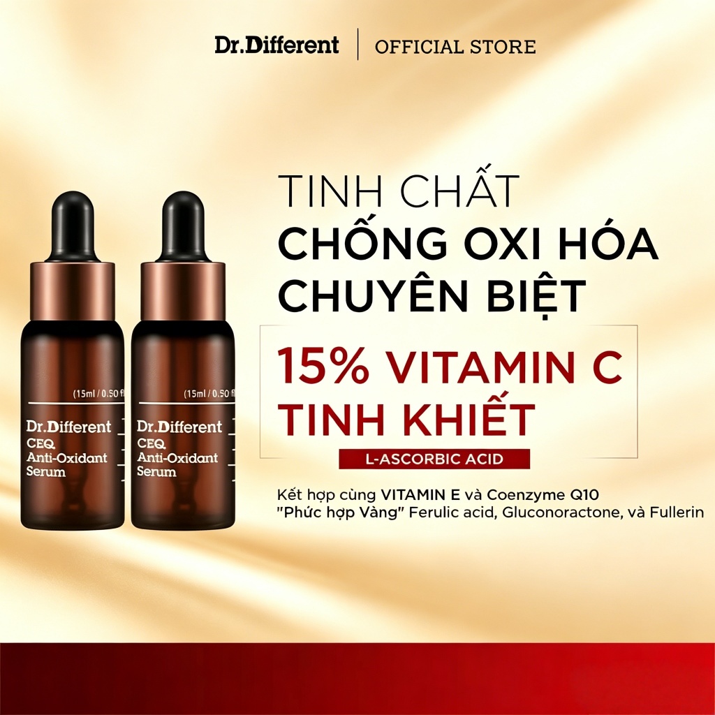 Tinh chất chống oxy hoá Dr.Different CEQ Anti-Oxidant - 15% Vitamin C (15ML x 2)