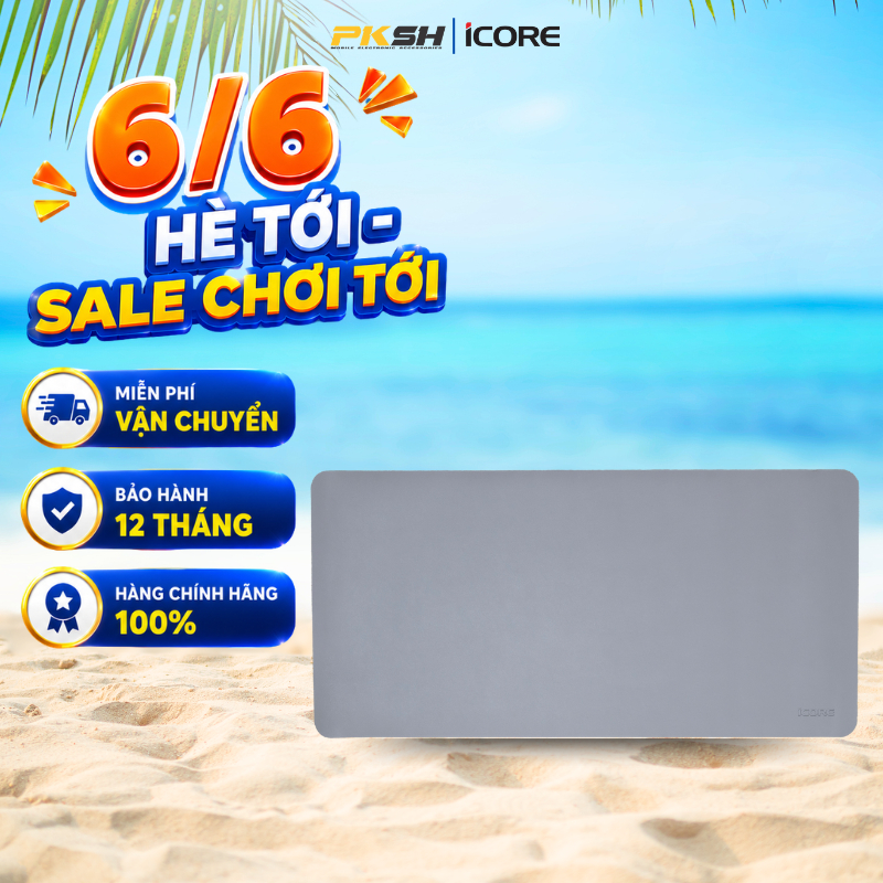 Thảm da trải bàn làm việc kiêm tấm lót chuột iCore 8040 - da PU bền đẹp - HÀNG CHÍNH HÃNG