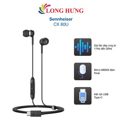 Tai nghe có dây In-ear Sennheiser CX 80U - Hàng chính hãng