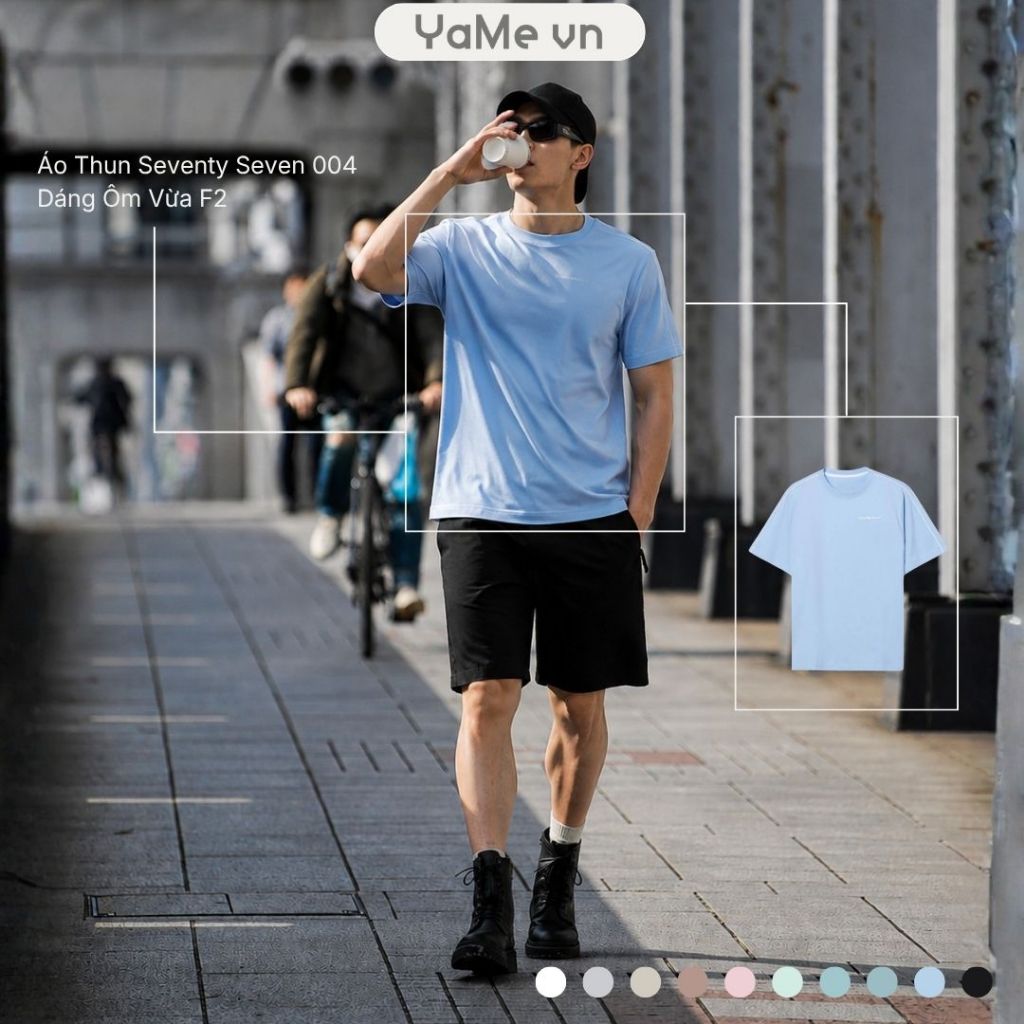 Áo Thun Nam FlexFit™ Viền Vai Phối Seventy Seven 004 Dáng Ôm Vừa F2 22715 |YaMe|