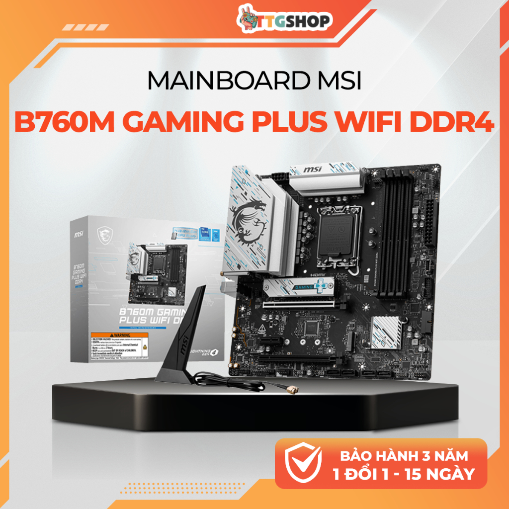 Mainboard MSI B760M GAMING PLUS WIFI DDR4 LGA1700 Intel B760 WiFi 6E 2.5G LAN 2xM.2