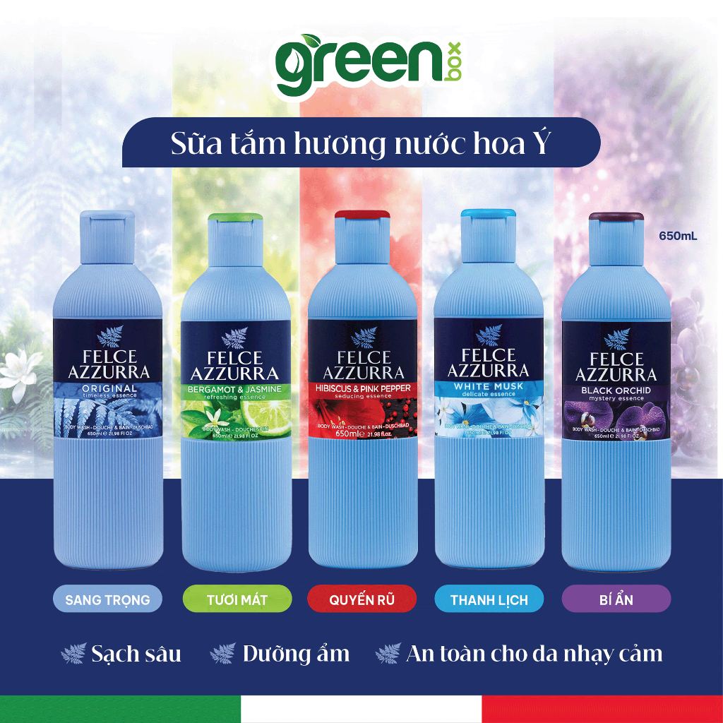 Sữa Tắm FELCE AZZURRA Hương Nước Hoa Paglieri Xuất Xứ Ý 650ML