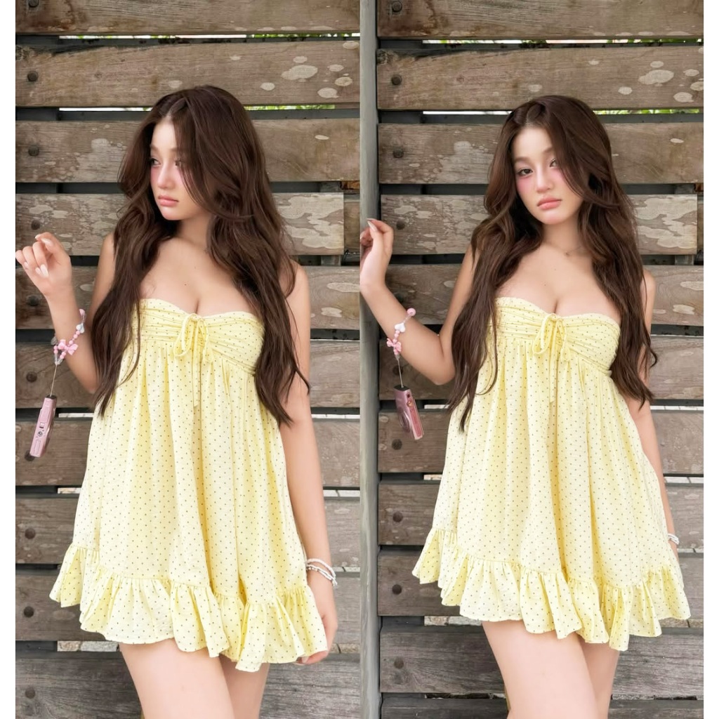 Cara Top - Áo ống nữ tube nữ cúp ngực rút dây đuôi xòe