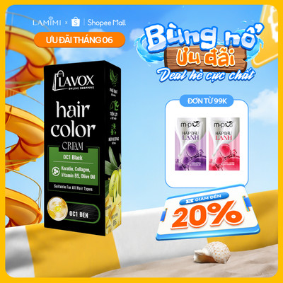 Kem Nhuộm Tóc Phủ Bạc Lavox Online Shopping 60ml - Nhuộm Tóc Tại Nhà Đơn Giản - Lamimi Chính Hãng