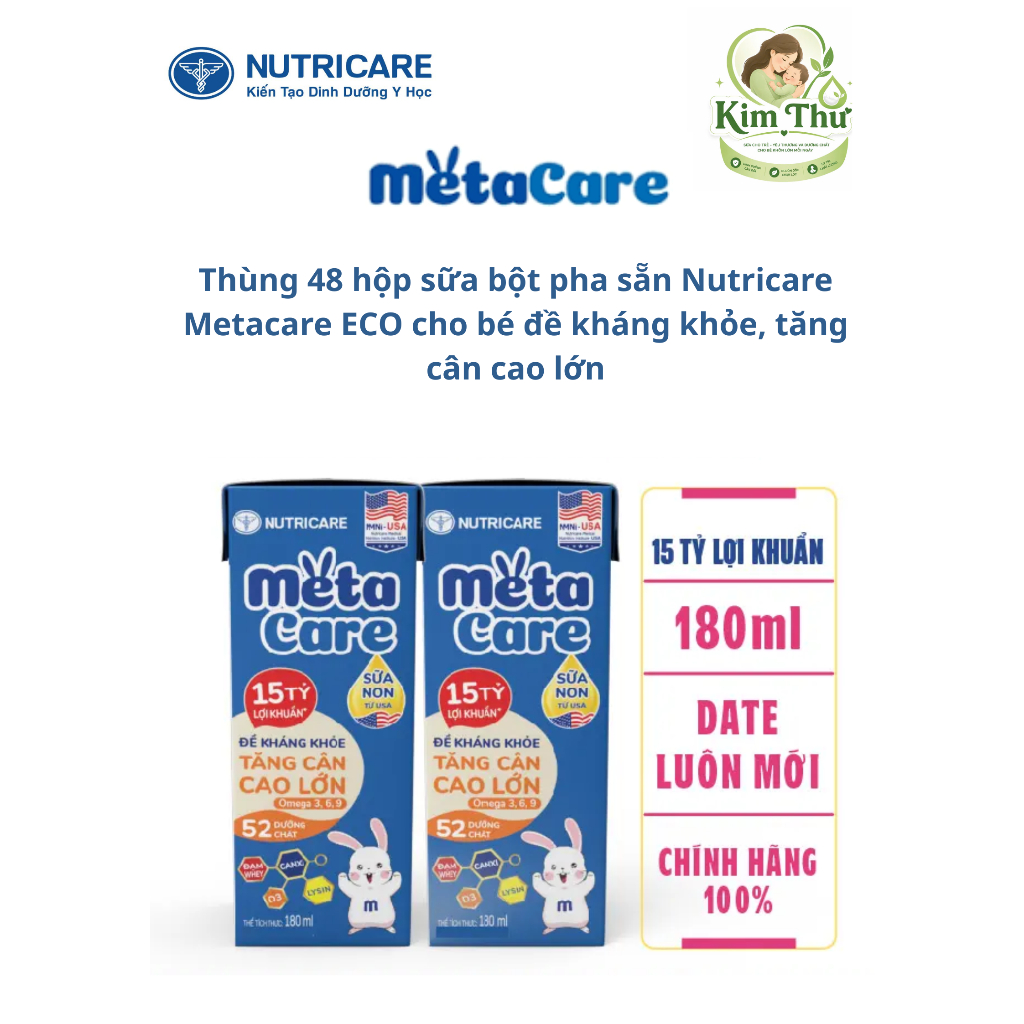 [Nutricare] Sữa Pha Sẵn MetaCare Eco 110ml (Combo 2 Thùng 110ml) Sữa Dinh Dưỡng Pha Sẵn Chính Hãng