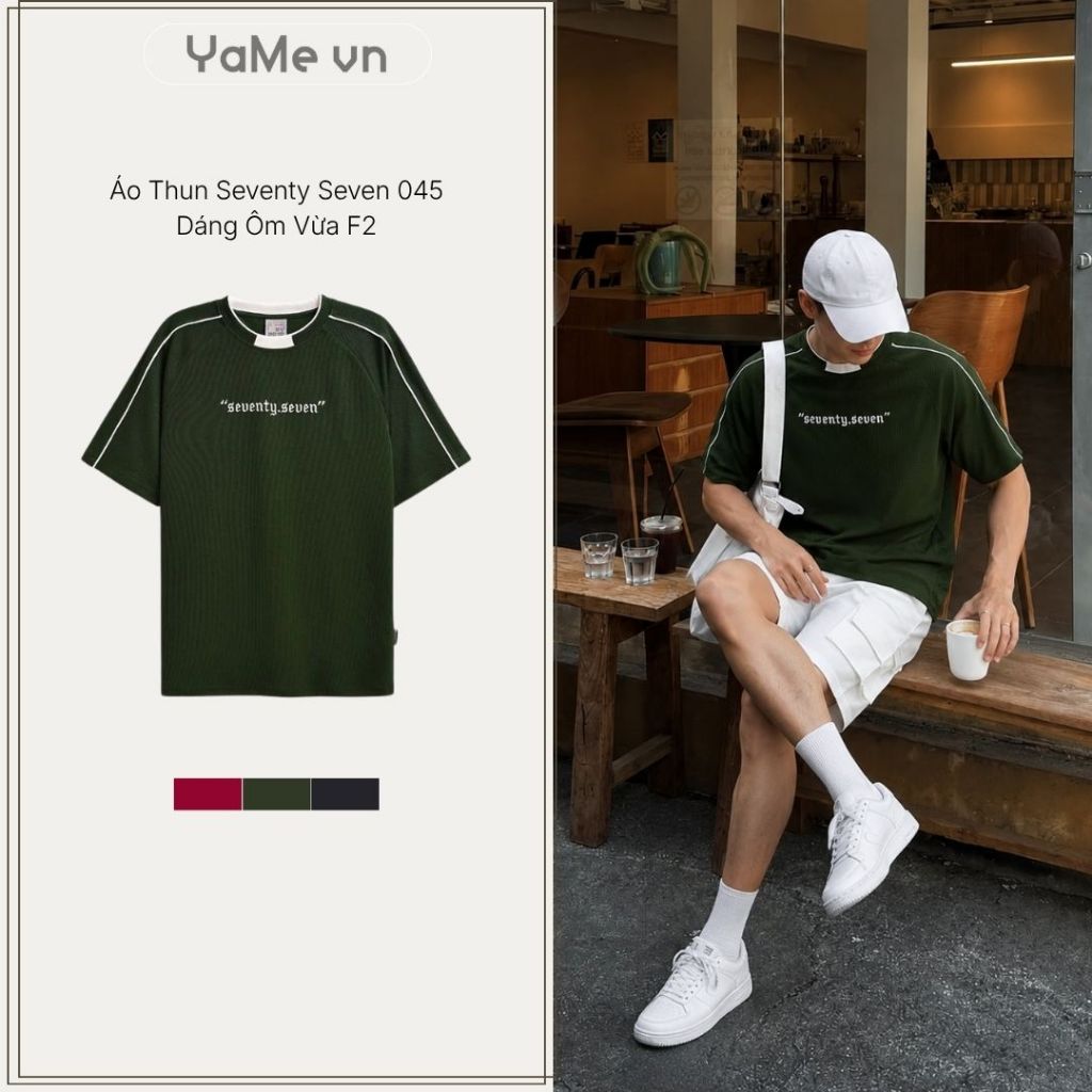 Áo Thun Nam DurableTex™ Vải Thun Gân Dày Khỏe Khoắn Seventy Seven 045 Dáng Ôm Vừa F2 23546 |YaMe|