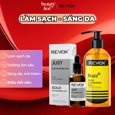 COMBO Sữa Rữa Mặt và Serum Niacinamide 10% Revox B77