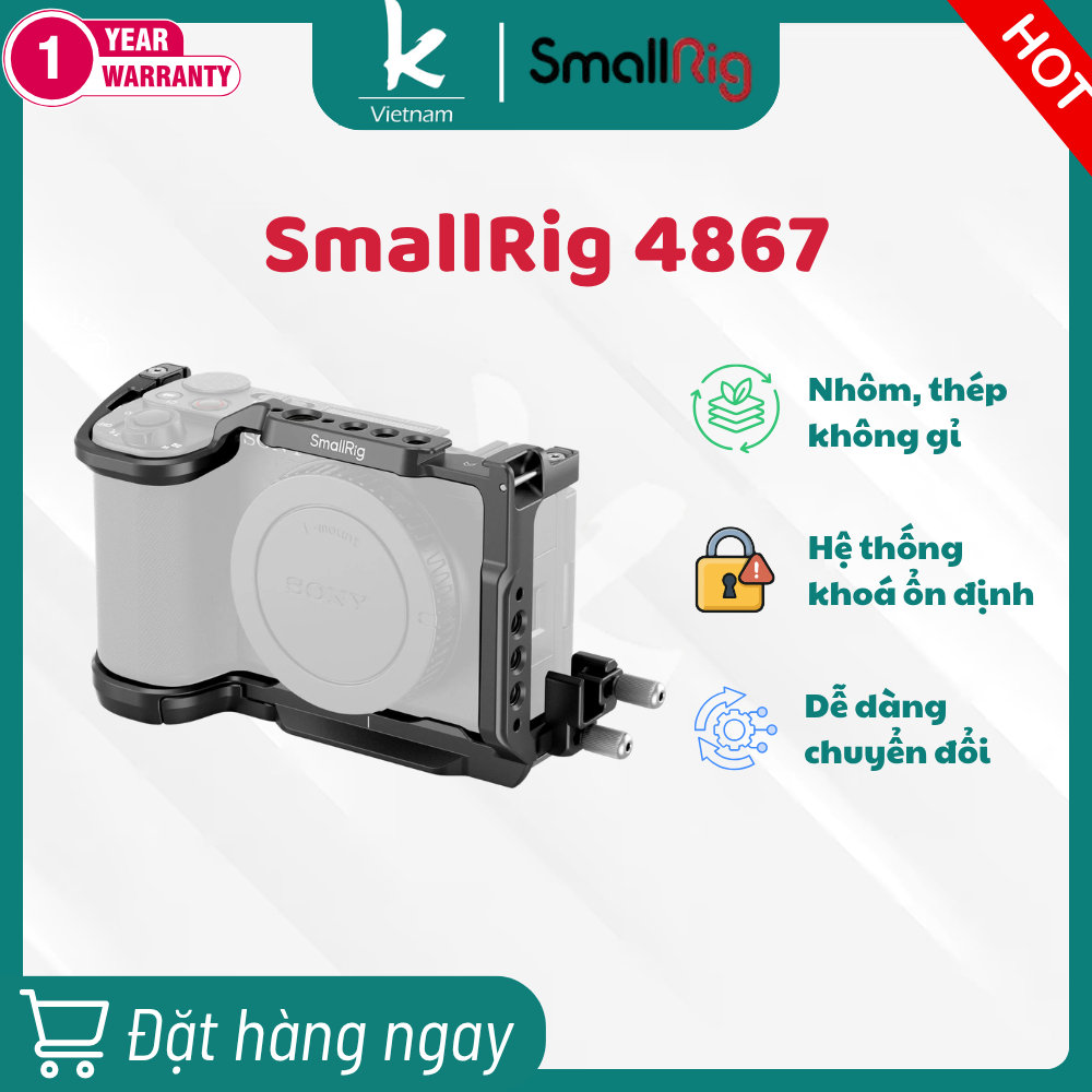 SmallRig 4867 Bộ khung bảo vệ cho máy quay Sony ZV-E10 II - Hàng chính hãng