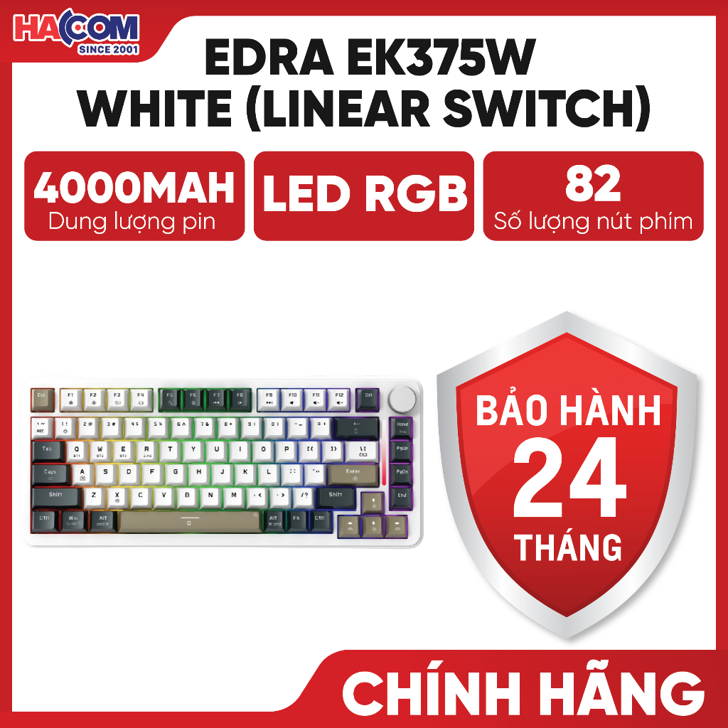 Bàn Phím Cơ EDRA EK375W - Bảo Hành 24 Tháng HACOM PC
