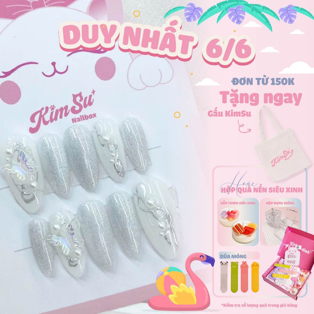 [M092] KimSu Nailbox chụp kỷ yếu mắt mèo sữa gạo viền nổi tráng gương