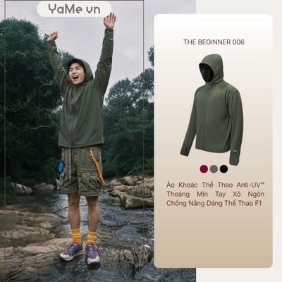 Áo Khoác Thể Thao Nam Anti-UV™ Thoáng Mịn Tay Xỏ Ngón Chống Nắng The Beginner 006 Dáng Thể Thao F1 24497 |YaMe|