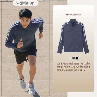 Áo Khoác Thể Thao Nam Vải Mềm Mướt Nhanh Khô Chống Nắng Chắn Gió Beginner 009 Dáng Ôm Vừa F2 23174 |YaMe|