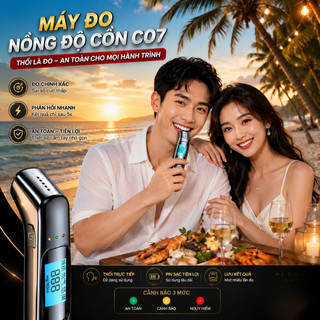 Máy Đo Nồng Độ Cồn C07 Chính Hãng – Thiết Kế Nhỏ Gọn, Kiểm Tra Nồng Độ Cồn Nhanh Chỉ 5 Giây