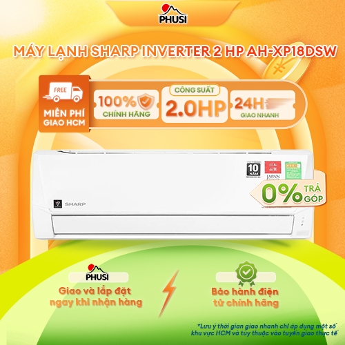 AH-XP18DSW [GIAO HCM] Máy lạnh Sharp Inverter 2 HP AH-XP18DSW - CHÍNH HÃNG