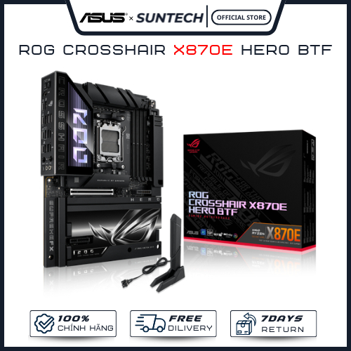 Bo Mạch Chủ Mainboard ASUS ROG Crosshair X870E Hero BTF | AMD Socket AM5, Giấu Dây, DDR5, Wi-Fi 7 - 