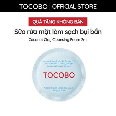 [Quà tặng] Sữa rửa mặt làm sạch bụi bẩn & thu nhỏ lỗ chân lông Tocobo Coconut Clay Cleansing Foam 2ml [DATE 05.2027]