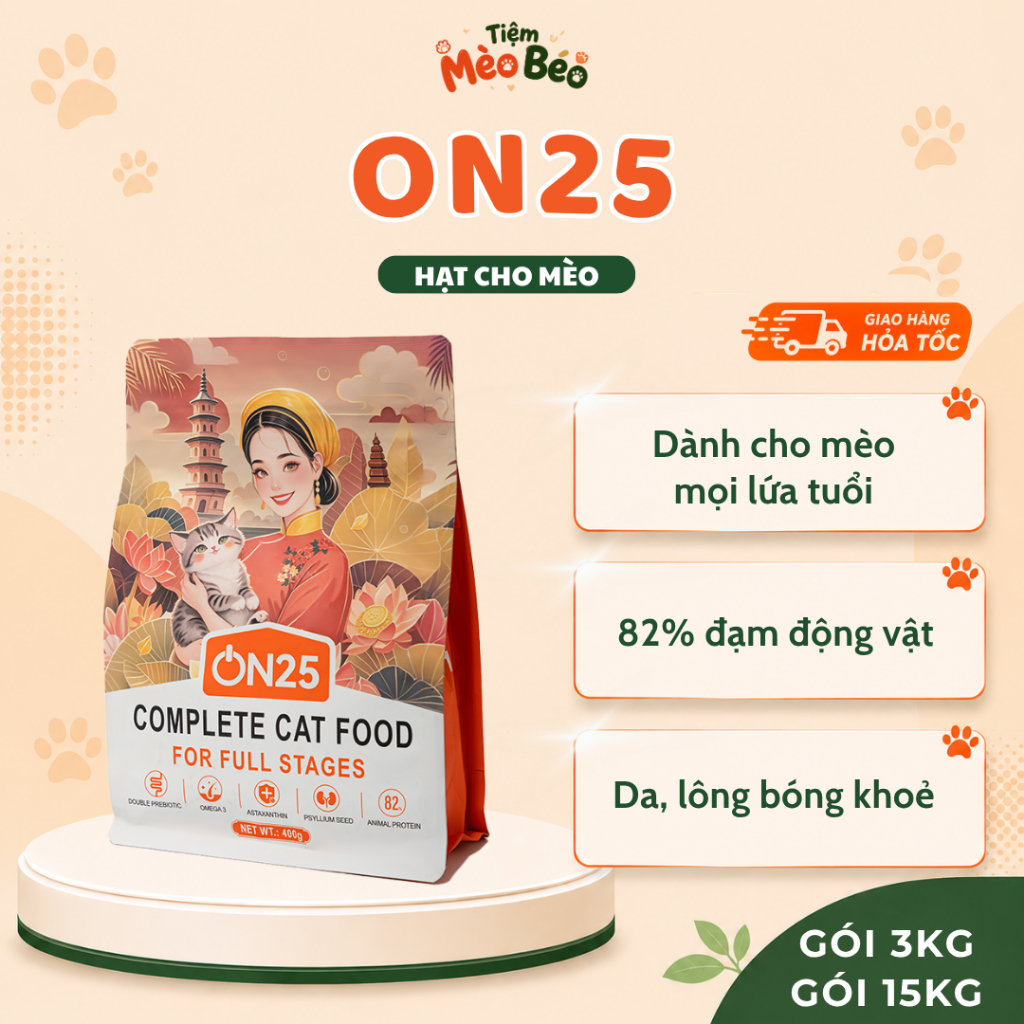 Hạt On25 SEAL 3KG hạt cho mèo, mèo con, mèo trưởng thành Cats On
