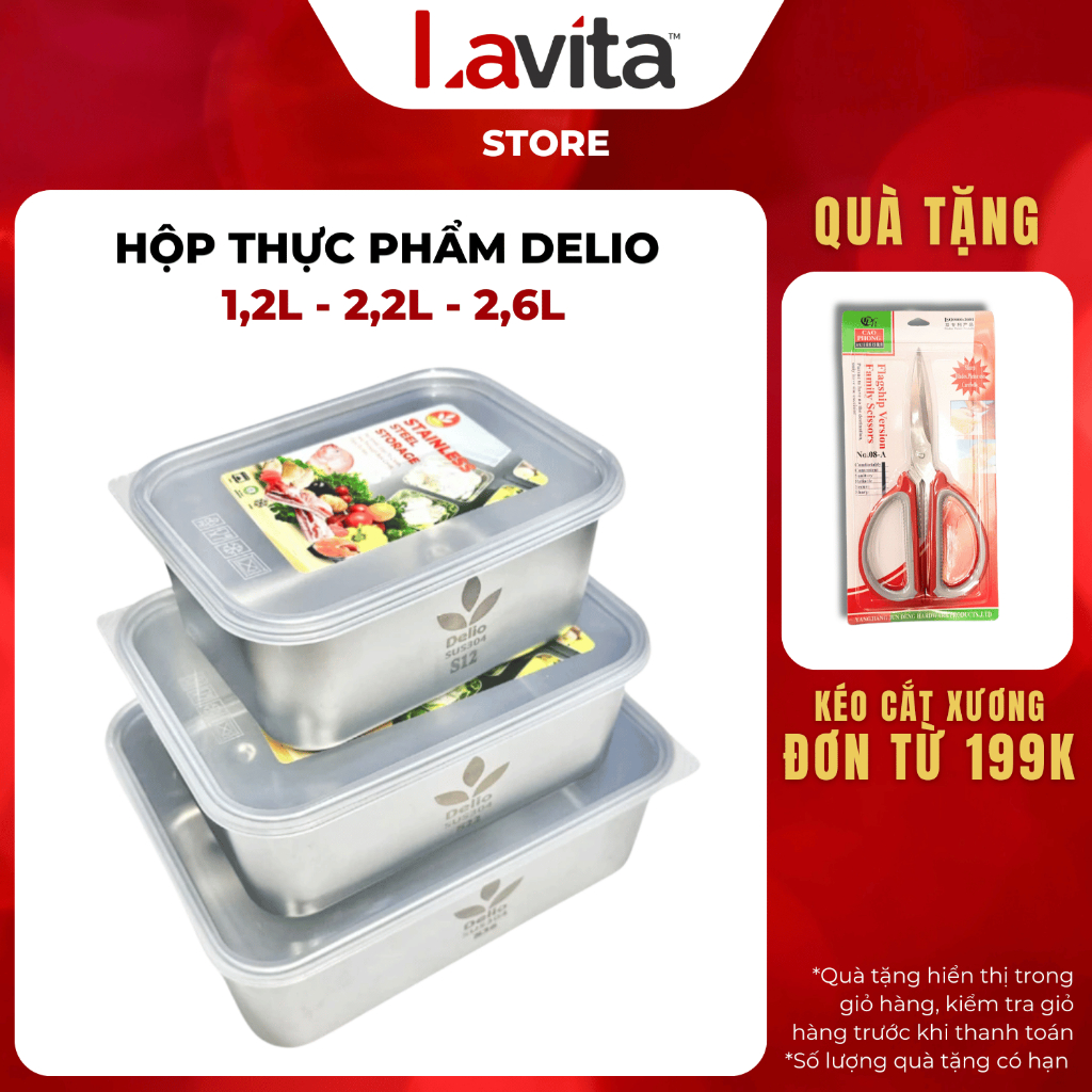 Hộp INOX đựng thực phẩm tủ lạnh Cherry, hộp inox có nắp bảo quản thực phẩm giúp ngăn mùi hiệu quả