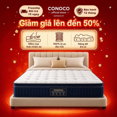 Nệm Cao Su Tự Nhiên Dạng Cuộn CONOCO Êm Ái Thoáng Khí Hỗ Trợ Lưng, Đầy Đủ Kích Thước