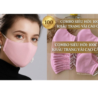 Khẩu trang vải cao cấp màu hồng Combo sỉ 100 cái