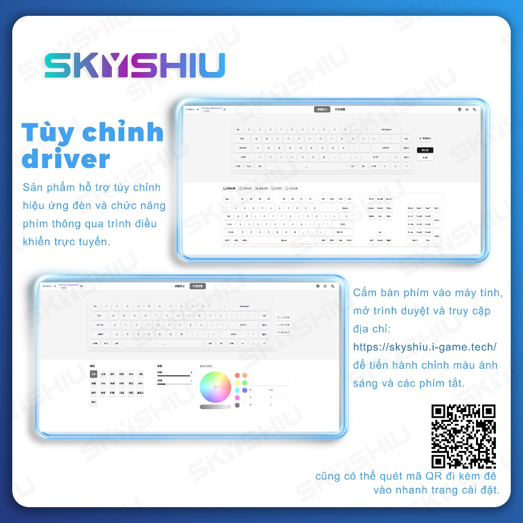 SKYSHIU Bàn phím cơ có dây SK68 V3 có dây led RGB  hotswap có thể thay thế switch 5pin | BigBuy360 - bigbuy360.vn