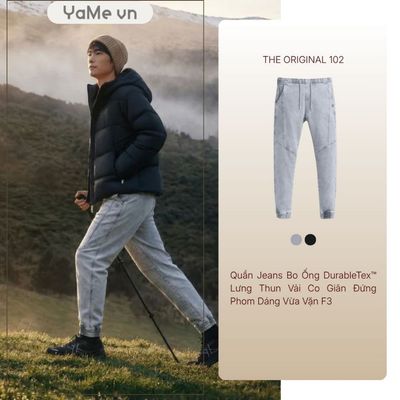Quần Jeans Nam Bo Ống DurableTex™ Lưng Thun Vải Co Giãn Đứng Phom The Original 102 Dáng Vừa Vặn F3 23540 |YaMe|