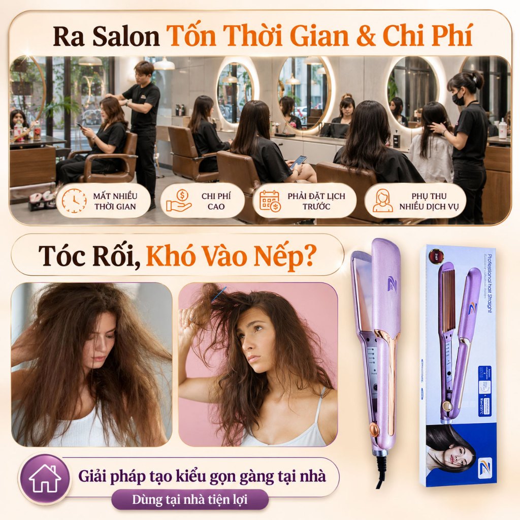 Máy Duỗi Ép Thẳng Tóc Uốn Cụp ZLIFE Z469, Máy Dập Phồng Chân Tóc, Bấm Xù ZLIFE Z489