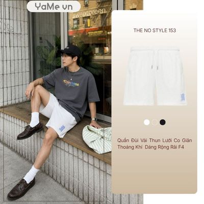 Quần Đùi Nam Vải Thun Lưới Co Giãn Thoáng Khí The No Style 153 Dáng Rộng Rãi F4 24030 |YaMe|