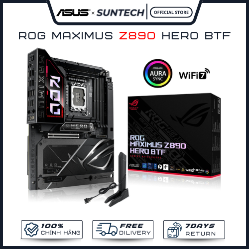 Bo Mạch Chủ Mainboard ASUS ROG Maximus Z890 Hero BTF | Intel Socket LGA1851, E-ATX, DDR5, Wi-Fi 7 - 
