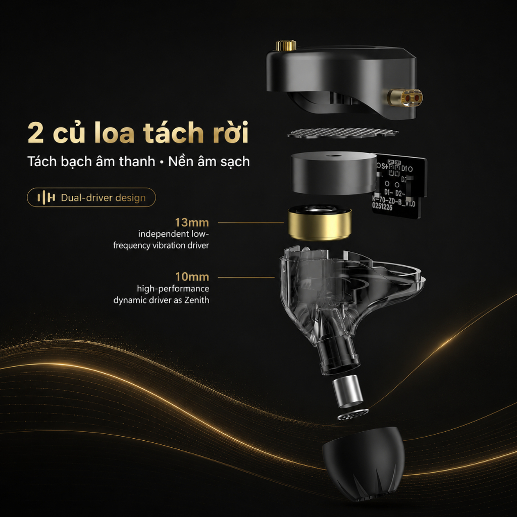 Tai nghe IEM KZ Vibe X Bass Rung Vật Lý Siêu Trầm, Gaming FPS, Nghe Nhạc, Xem phim | QMTECH STORE