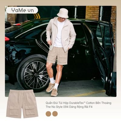 Quần Đùi Nam Túi Hộp DurableTex™ Cotton Bền Thoáng The No Style 094 Dáng Rộng Rãi F4 23629 |YaMe|