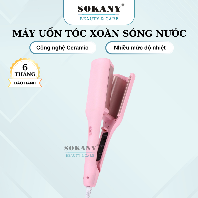 Máy uốn tóc xoăn sóng nước hippie máy dập xù làm tóc xoăn nhỏ gọn công nghệ ceramic