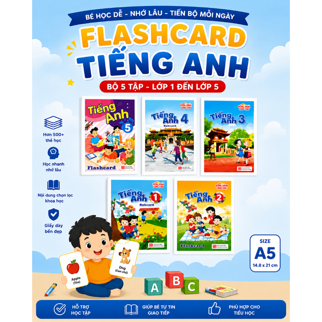 Bộ Flashcard Tiếng Anh Global Success Lớp 1 2 3 4 5 Thẻ Học Từ Vựng Cho Bé