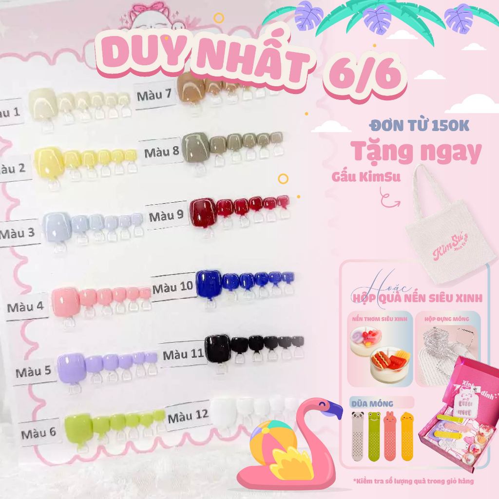 [M220] Kimsu Nailbox - Nail chân úp giả Sơn Gel Trơn phù hợp mọi lứa tuổi | BigBuy360 - bigbuy360.vn